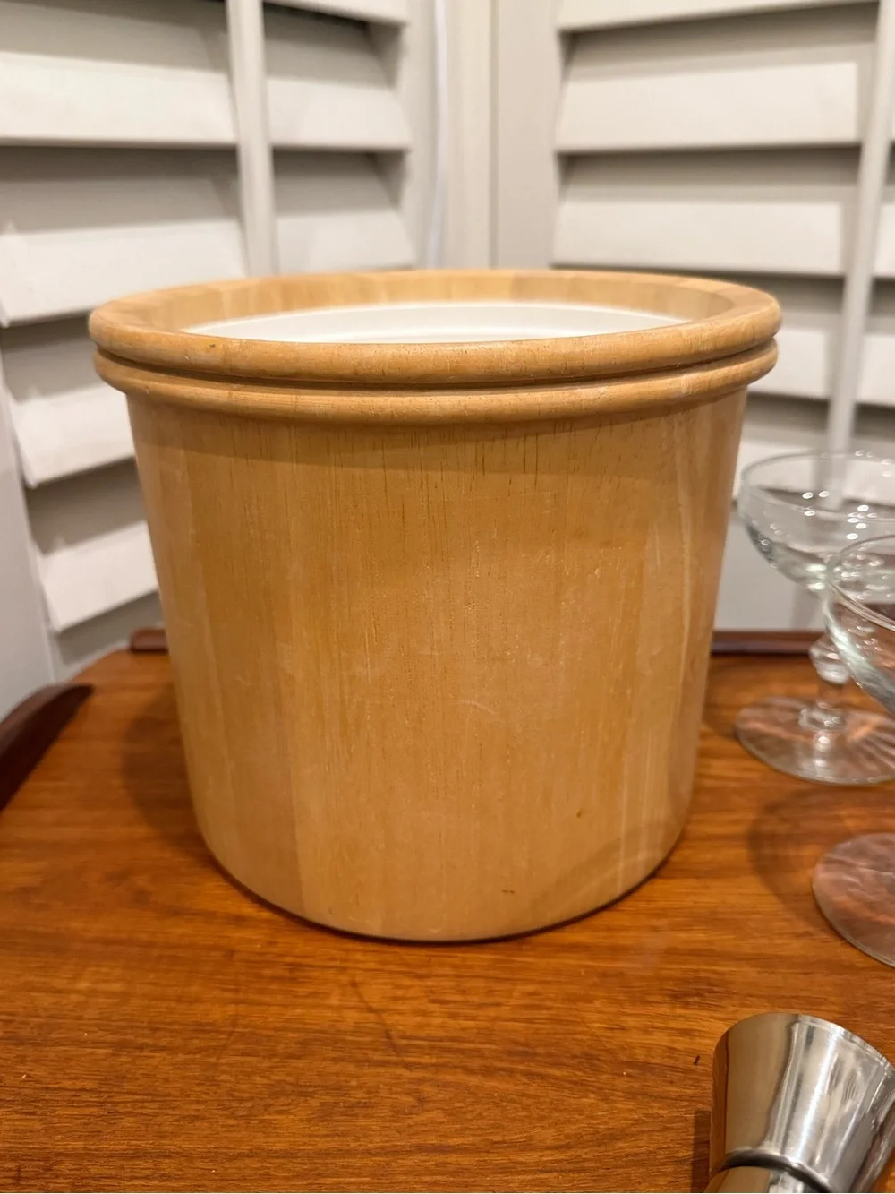 Vintage 70s Dansk Birchwood Ice Bucket
